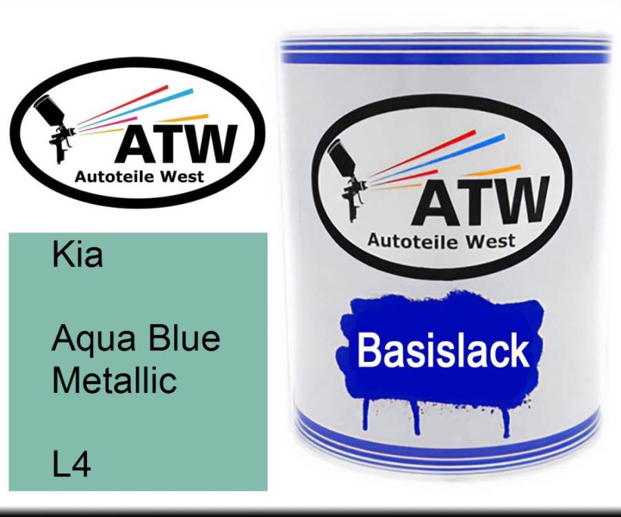 Kia, Aqua Blue Metallic, L4: 1L Lackdose, von ATW Autoteile West.